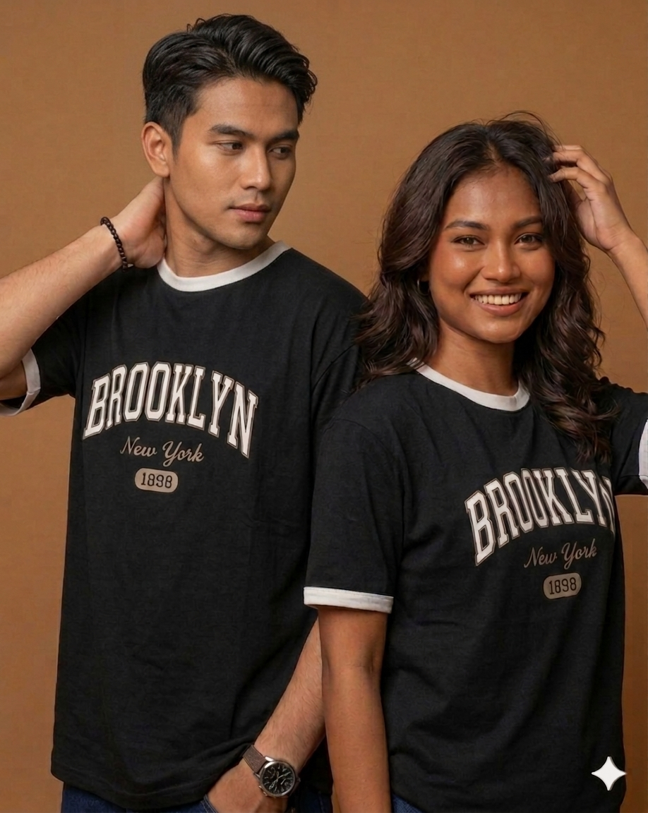 Brooklyn 1898 Heritage Ringer Tee (Black)