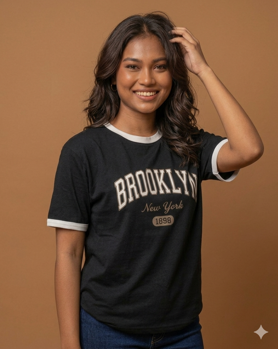 Brooklyn 1898 Heritage Ringer Tee (Black)